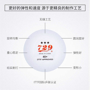 729乒乓球三星级省队全运会训练比赛用兵乓球无缝球新材料3星40+