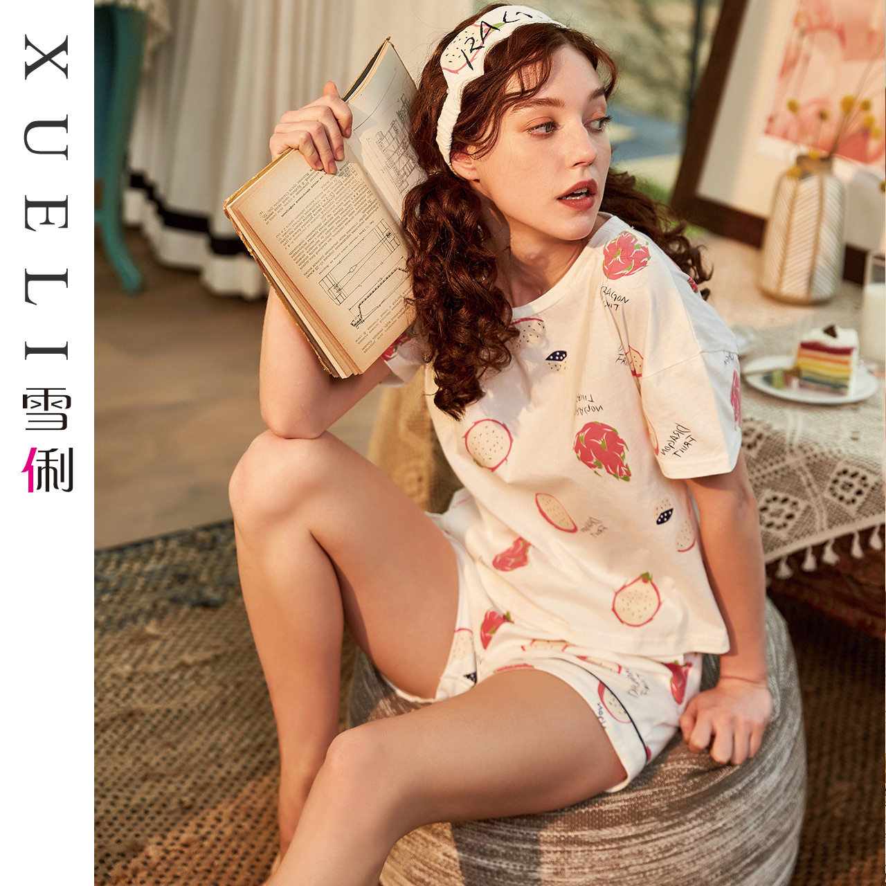 雪俐睡衣女夏纯棉短袖短裤甜美 雪俐慕瑶睡衣/家居服套装