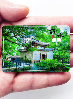 浙江丽水旅游冰箱贴仙都云和梯田