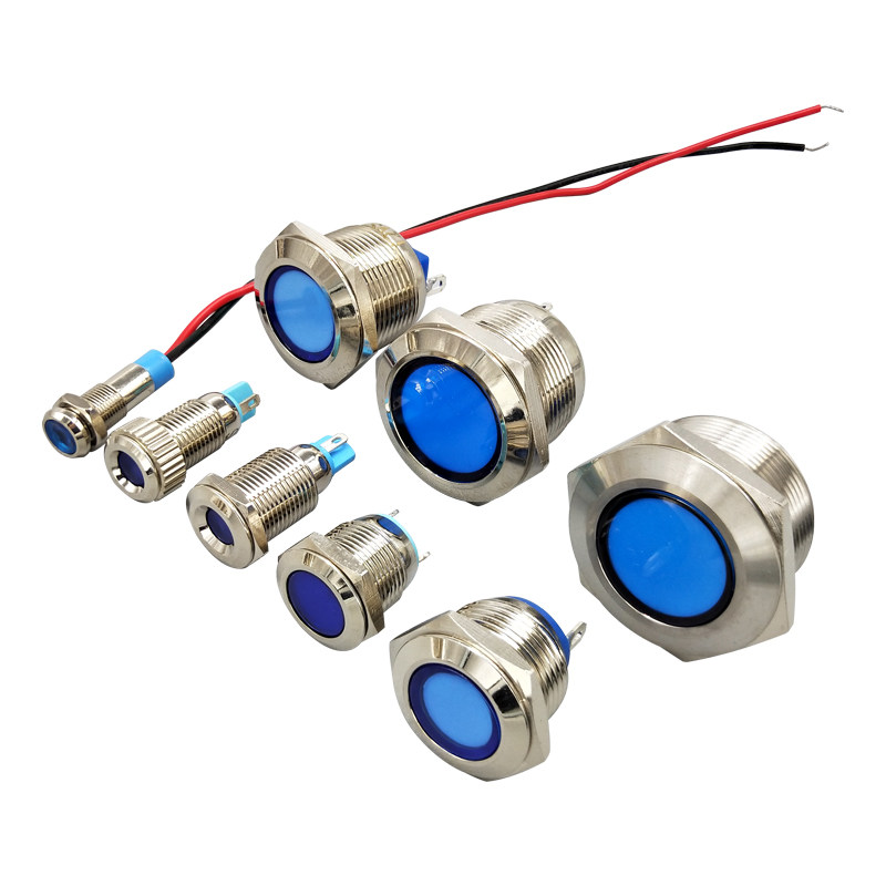 双色三色金属信号灯微小型LED电源指示灯8 10 12 16 19 22mm_虎窝淘