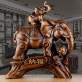 Слонские украшения пара богатства смола ремесла имитация твердых деревянных гостиных домашние винные шкафы бог -хранение украшение китайского стиля