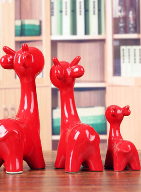 景德镇陶瓷装饰工艺品喜庆红色