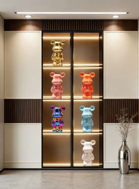 客厅酒柜摆件暴力熊轻奢高档