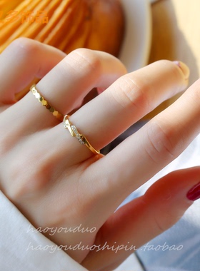 几何设计不对称指指环高颜值