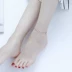 Hàn Quốc 14K thời trang cá tính thép titan vàng hồng ECG vòng chân may mắn nữ sinh viên Sen đơn giản chân nhẫn nữ - Vòng chân