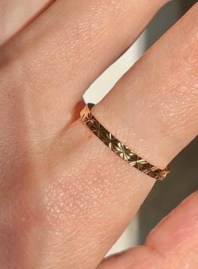 钛钢气质轻奢满圈批花戒指