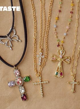 XTASTE 美国 PETIT MOMENTS 十字架系列项链小众设计时尚款毛衣链