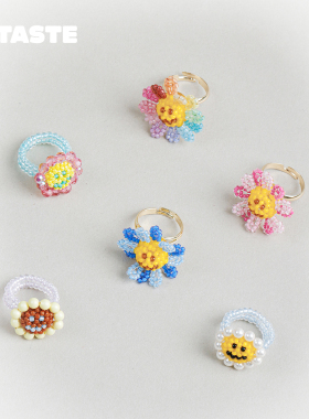 XTASTE SNBC【笑脸雏菊戒指】小众设计戒指配饰女