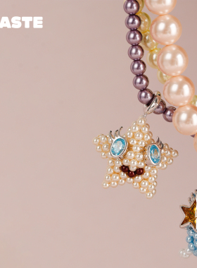 TysGrocery宝石睫毛眼睛贝母项链