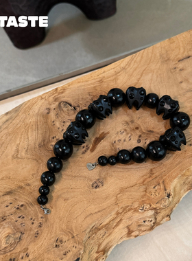 Emosalad亮钻牙齿串珠百搭项链