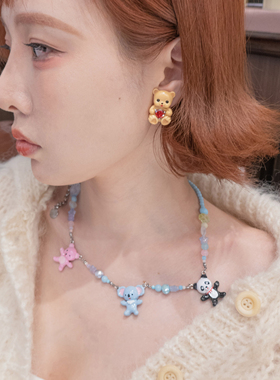 小熊考拉熊猫乐园串珠项链