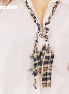 Picnique锁心人镀金皮绳长项链