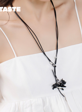 双层皮绳项链2025新款时尚男女