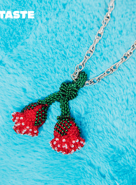 XTASTE 土耳其 ZEY 双玫瑰项链原创设计串珠手工毛衣链时尚款百搭