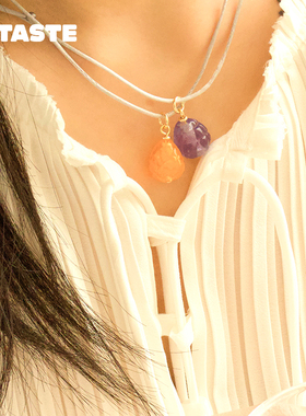 XTASTE bonbonmuseum 灰绳彩色果实项链小众原创可爱明星同款配饰