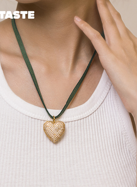 XTASTE 挪威 CRYSTAL HAZE满钻爱心系带项链爱心皇后创意设计复古