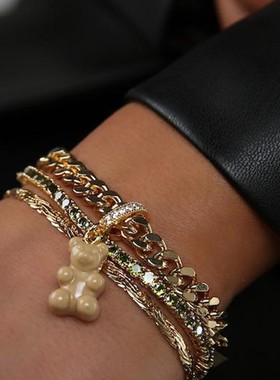 XTATSE 挪威 CRYSTAL HAZE 糖果小熊镶钻吊坠项链 权志龙同款百搭