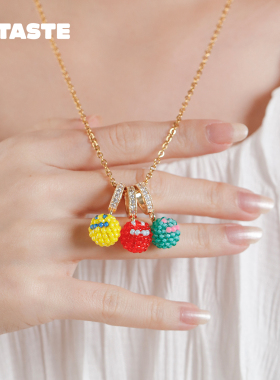 XTASTE SNBC【笑脸吊坠项链组合】小众设计吊坠配饰女