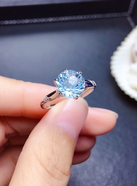 直播爆款天然烟花切工开口戒指