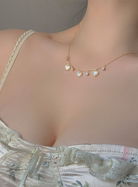 新潮时尚彩光爱心项链ins风小