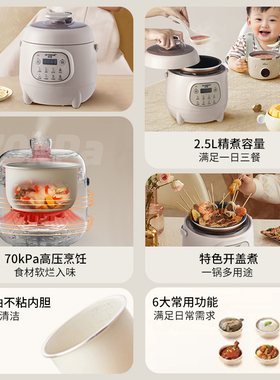 半球智能陶瓷釉高电压力锅2.5升