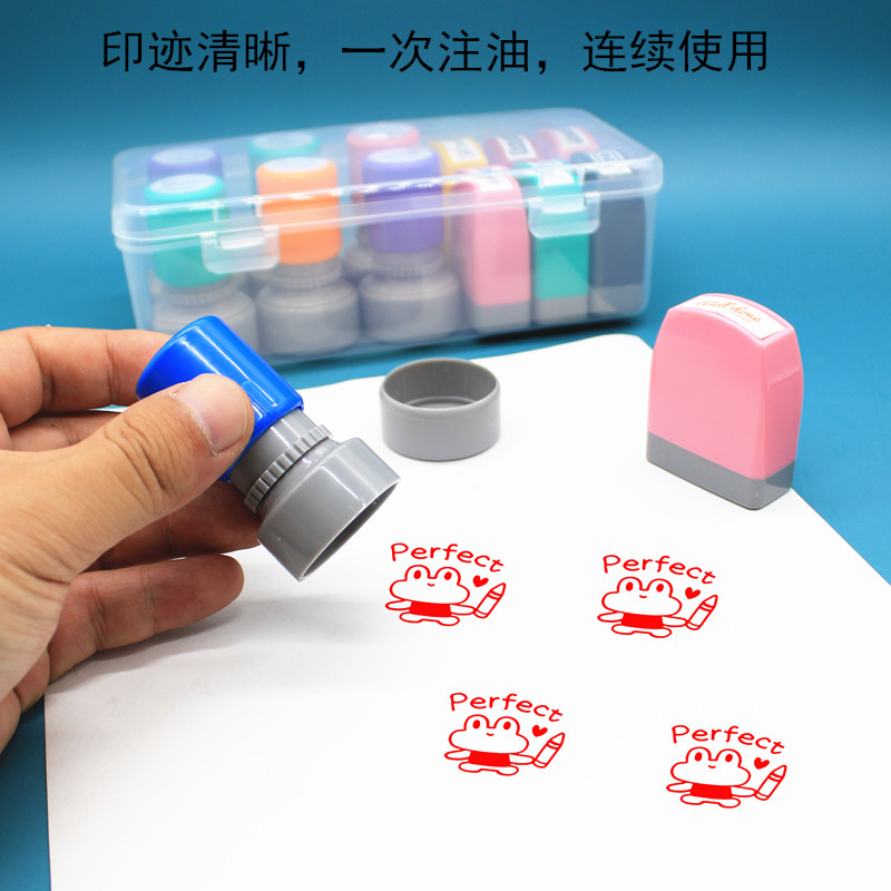 英文英语老师教学评语印章套装外语教师用学生批改作业鼓励奖励章