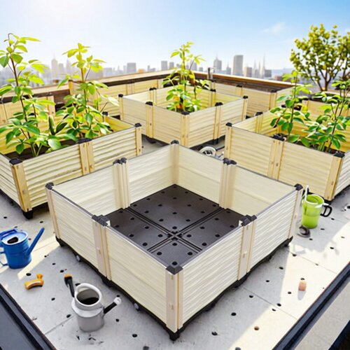 【新款宽1米】九度菜园屋顶特大加厚种植箱阳台种菜盆特大种菜箱 - 图2