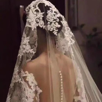 Brides wedding main wedding dress Veil Extravagant Ultra-Grown Tug-Tail Faecal Palace Comeback Goaley Lace lace headwear