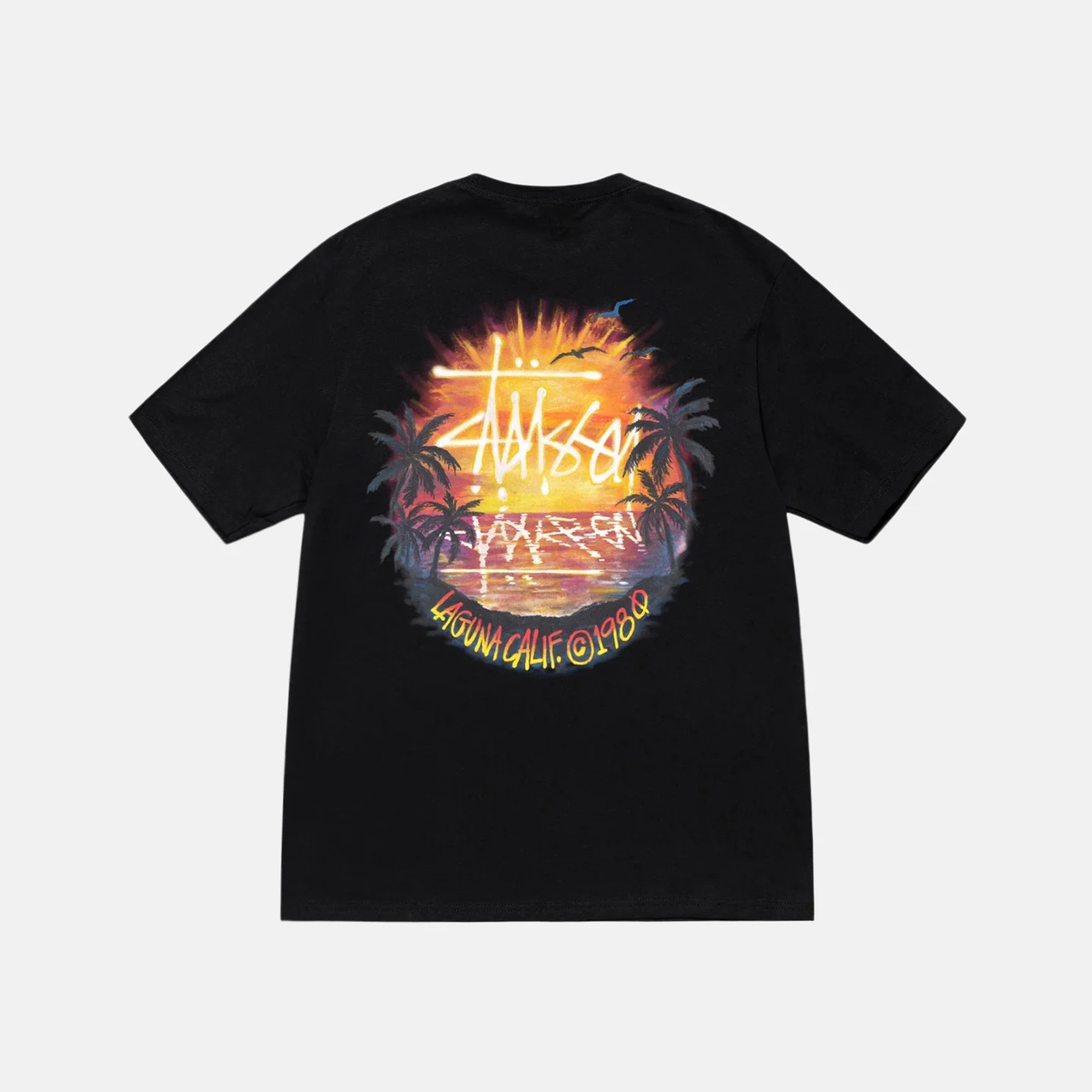 现货日本STUSSY SUNSET TEE海岛日落印花短袖T恤24新款 - 图2