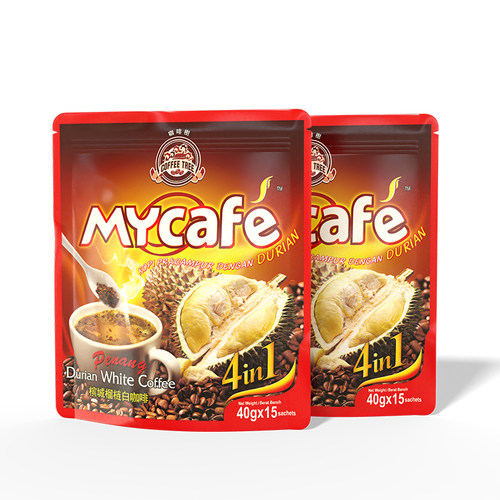 马来西亚进口咖啡树槟城白咖啡榴莲味三合一速溶咖啡粉600g*3袋装 - 图3