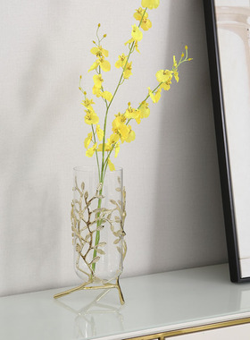 镂空树枝状电镀金色花瓶玄关客厅家居摆件酒店KTV会所办公室饰品