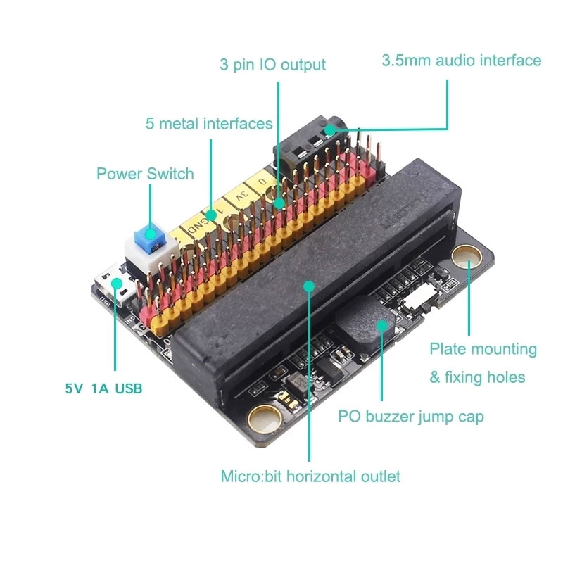 micro: bit扩展板microbit转接板IOBIT V2支持Scratch Python编程-图2