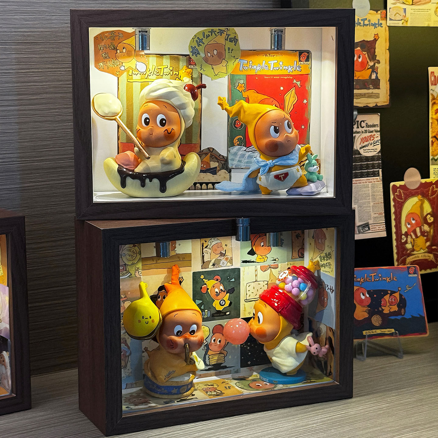 星星人收纳展示柜透明防尘发光展示盒手办泡泡玛特DIY中空相框架,淘宝优惠券,粉丝福利购,淘宝优惠卷