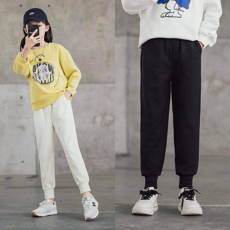 儿童运动裤束脚秋冬中大童新款宽松卫裤女童外穿洋气休闲裤子,淘宝优惠券,粉丝福利购,淘宝优惠卷