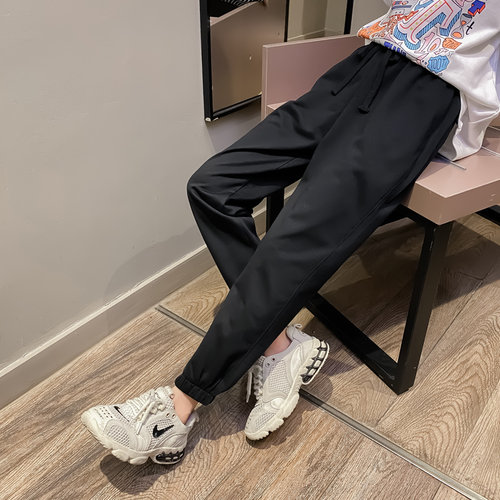 女童裤子春秋款束脚裤洋气春装中大童舒适百搭运动裤儿童休闲裤子 - 图1