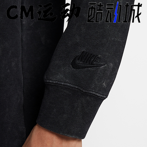 酷动城NIKE耐克男子运动休闲毛圈针织舒适圆领套头卫衣HQ6037-010 - 图3