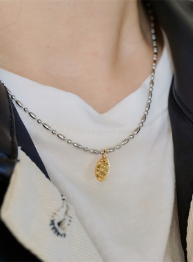 韩国ins博主同款金银撞色项链女