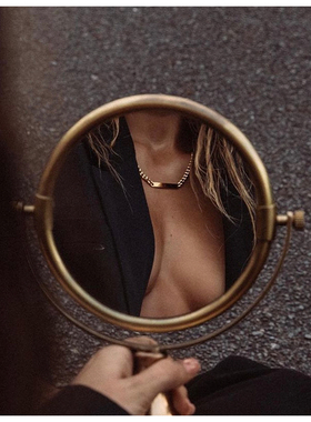 欧美辣妹个性金属链条锁骨链简约