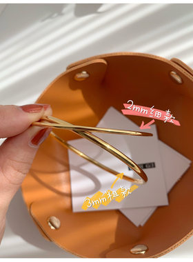 极简冷淡风光面手镯叠戴线圈手环