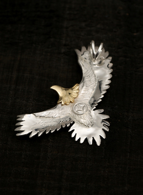 HB男女款纯银手工老鹰吊坠