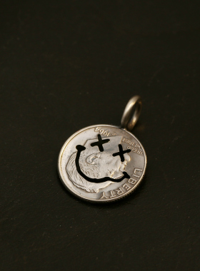 男女款纯银手工银币吊坠