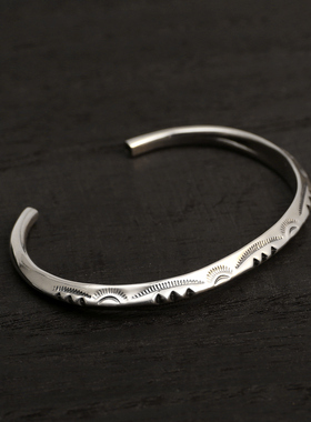 三沐925纯银手工三角手镯