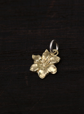 FA925纯银手工格桑花饼吊坠