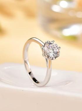 莫桑石仿真钻戒轻奢925纯银爱心
