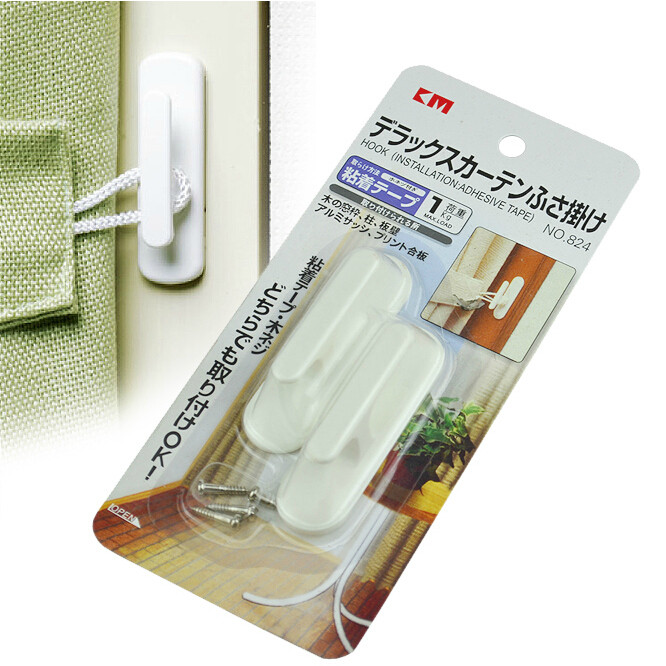 日本塑料欧式时尚窗帘挂钩挂球 绑带固定免钉无痕粘钩 2个装,淘宝优惠券,粉丝福利购,淘宝优惠卷