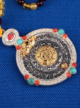 学院纯银吊坠蜜蜡项链