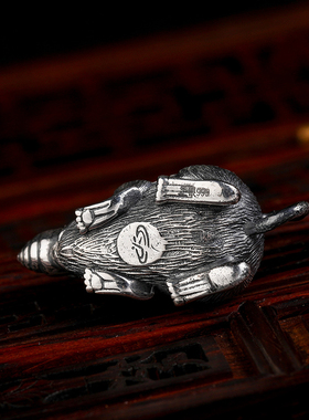 纯银吊坠汽车挂件本命年生肖鼠