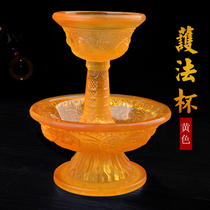 Tibetan utensils are shipped in bulk crystal glass eight auspicious protector cups tantric ritual supplies yellow