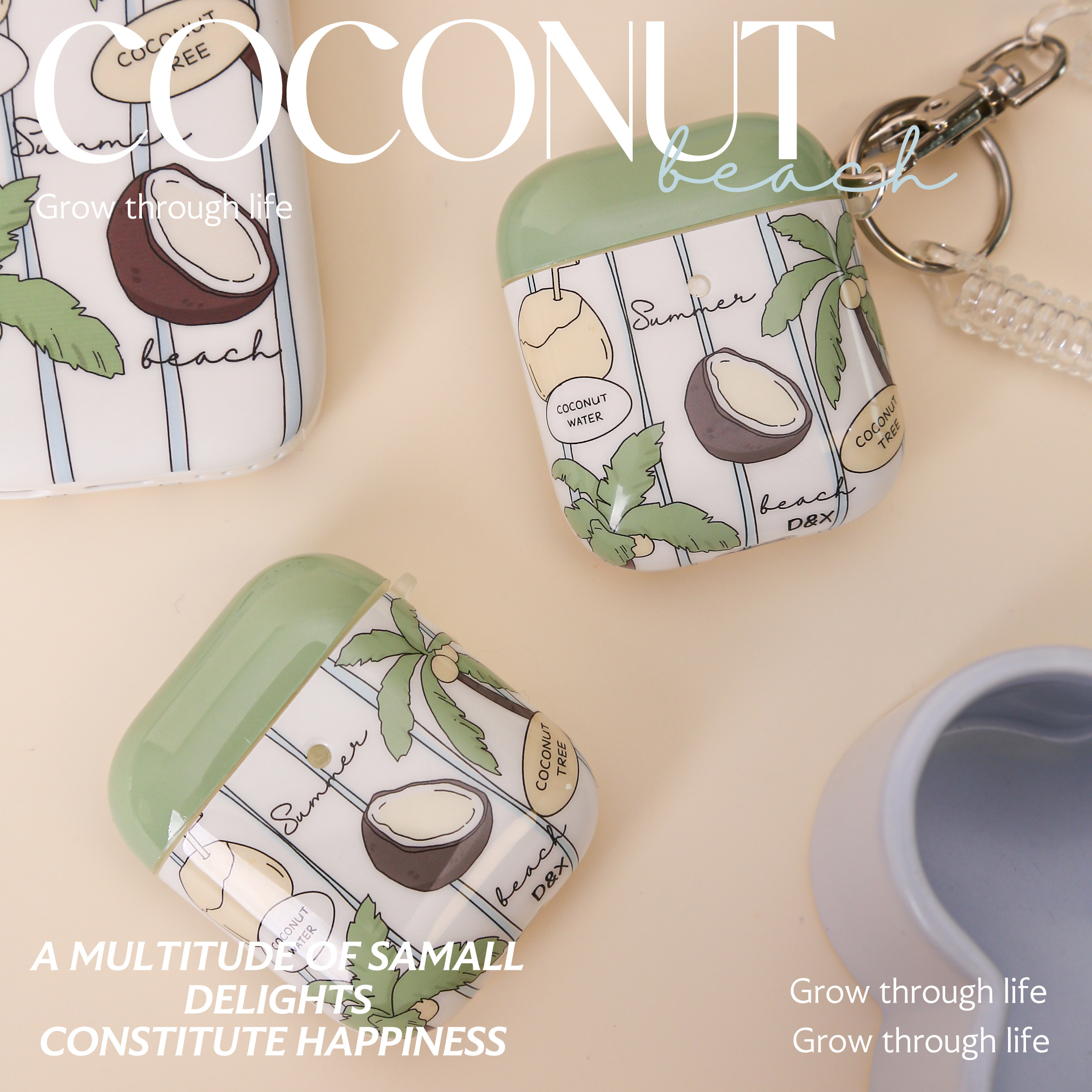 独与行原创椰子适用airPods一二三代耳机套pro硅胶软壳易拆卸小众,淘宝优惠券,粉丝福利购,淘宝优惠卷