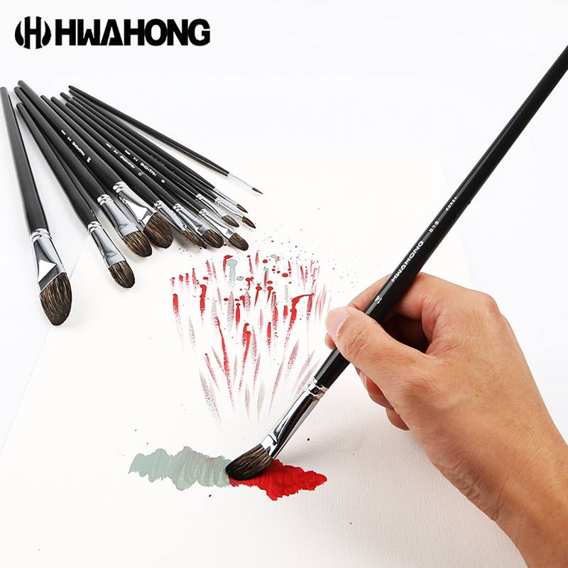 韩国进口 HWAHONG华虹系列进口油画笔/水粉笔/丙烯笔815系列_虎窝淘
